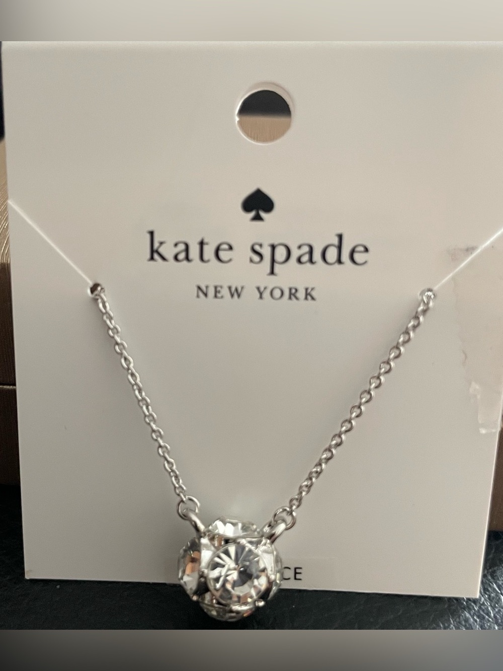 kate spade Silver Crystal Ball Pendant Necklace